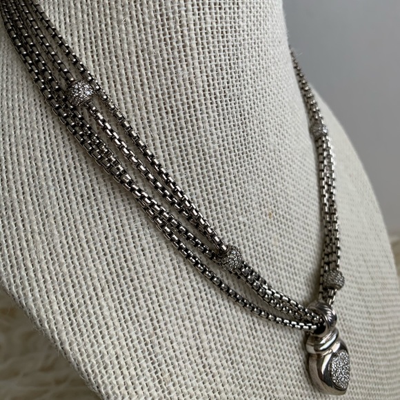 David Yurman layered Pave Diamond Necklace (ONLY) - Picture 2 of 8